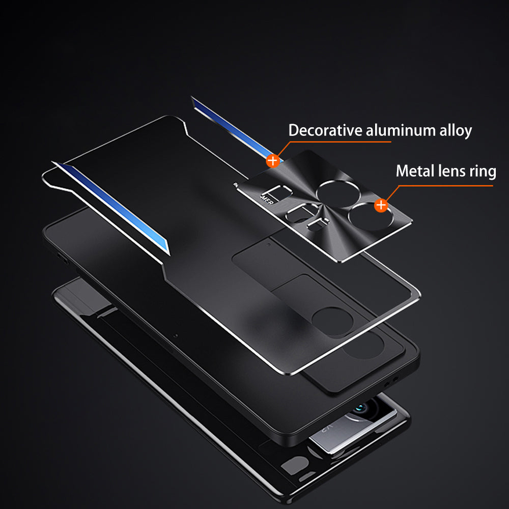 Uniqkart for vivo iQOO 11 Pro 5G Soft TPU + Hard Aluminium Alloy Anti-fall Cover Shockproof Phone Case - Silver