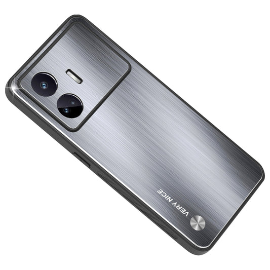 Uniqkart for Realme GT Neo5 SE 5G Scratch Resistant Aluminum Alloy+TPU Mobile Phone Case Brushed Cover - Silver