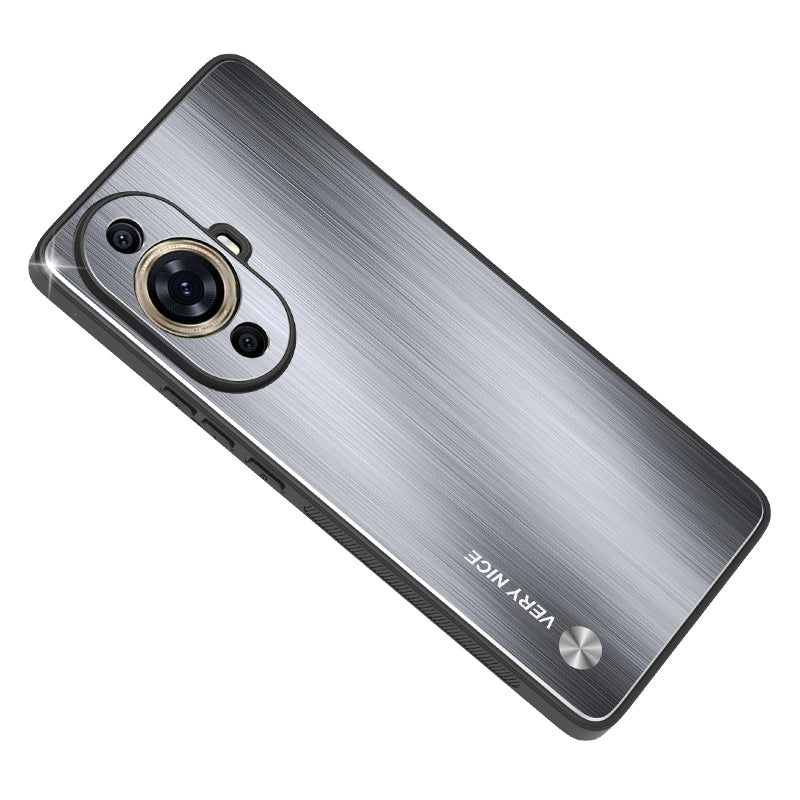Uniqkart for Huawei nova 11 Aluminium Alloy+TPU Phone Case Brushed Drop-proof Cover - Silver