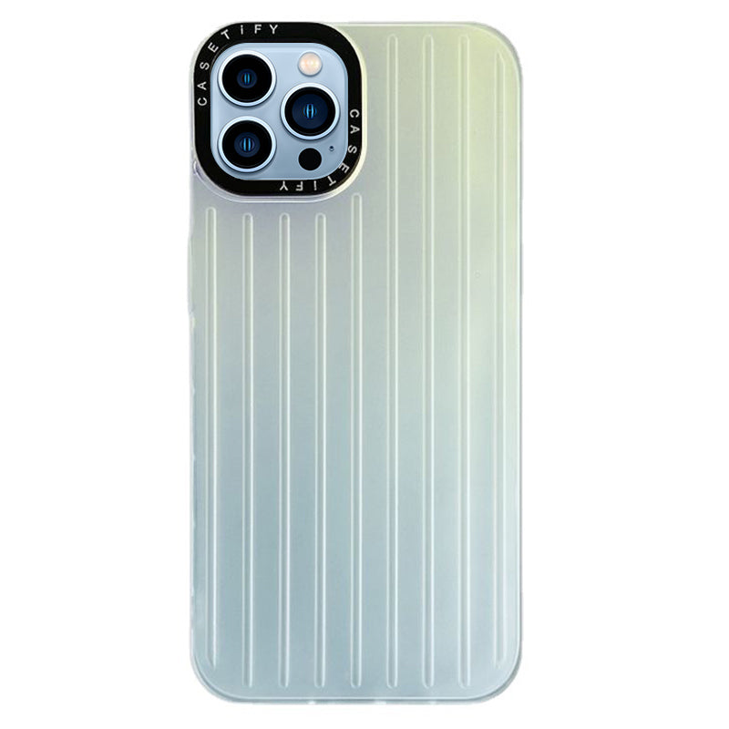 Uniqkart for iPhone 12 Pro Max 6.7 inch Laser Gradient Phone Cover Suitcase Shape Matte Hard PC Phone Case