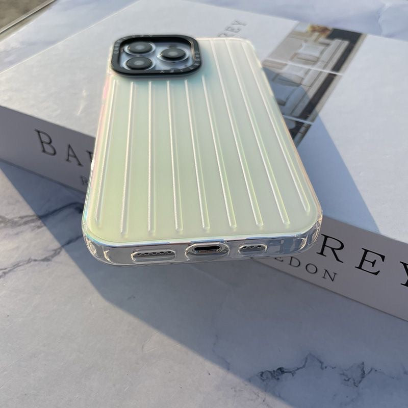 Uniqkart for iPhone 12 Pro Max 6.7 inch Laser Gradient Phone Cover Suitcase Shape Matte Hard PC Phone Case