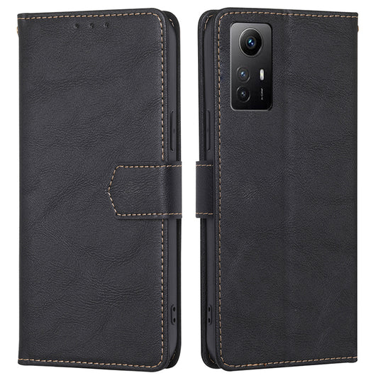 Uniqkart for Xiaomi Redmi Note 12S 4G PU Leather Wallet Case RFID Blocking Flip Stand Phone Cover - Black