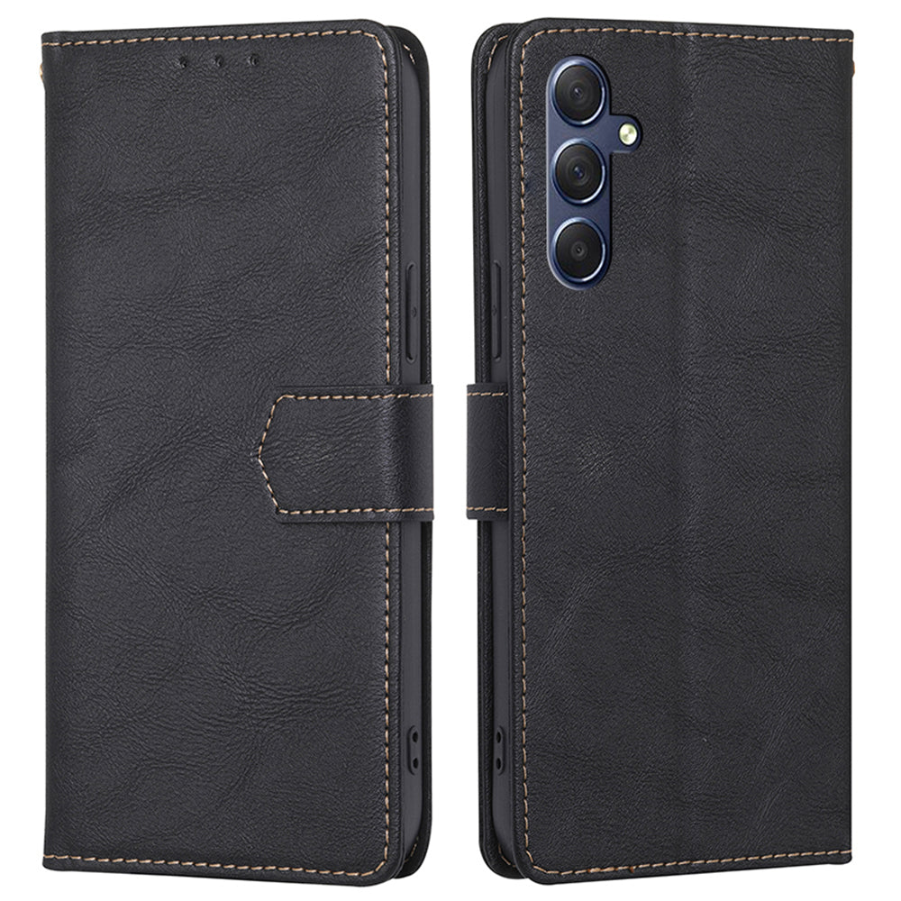 Uniqkart for Samsung Galaxy M54 / F54 5G RFID Blocking Wallet Phone Case PU Leather Stand Cover - Black