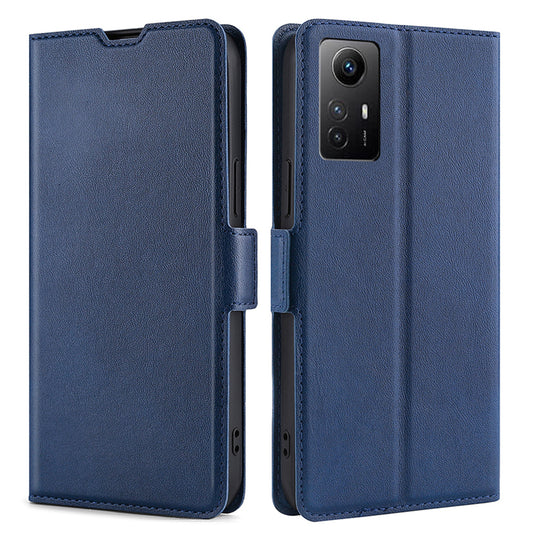 Uniqkart for Xiaomi Redmi Note 12S 4G PU Leather Card Holder Phone Cover Flip Stand Protective Case - Blue