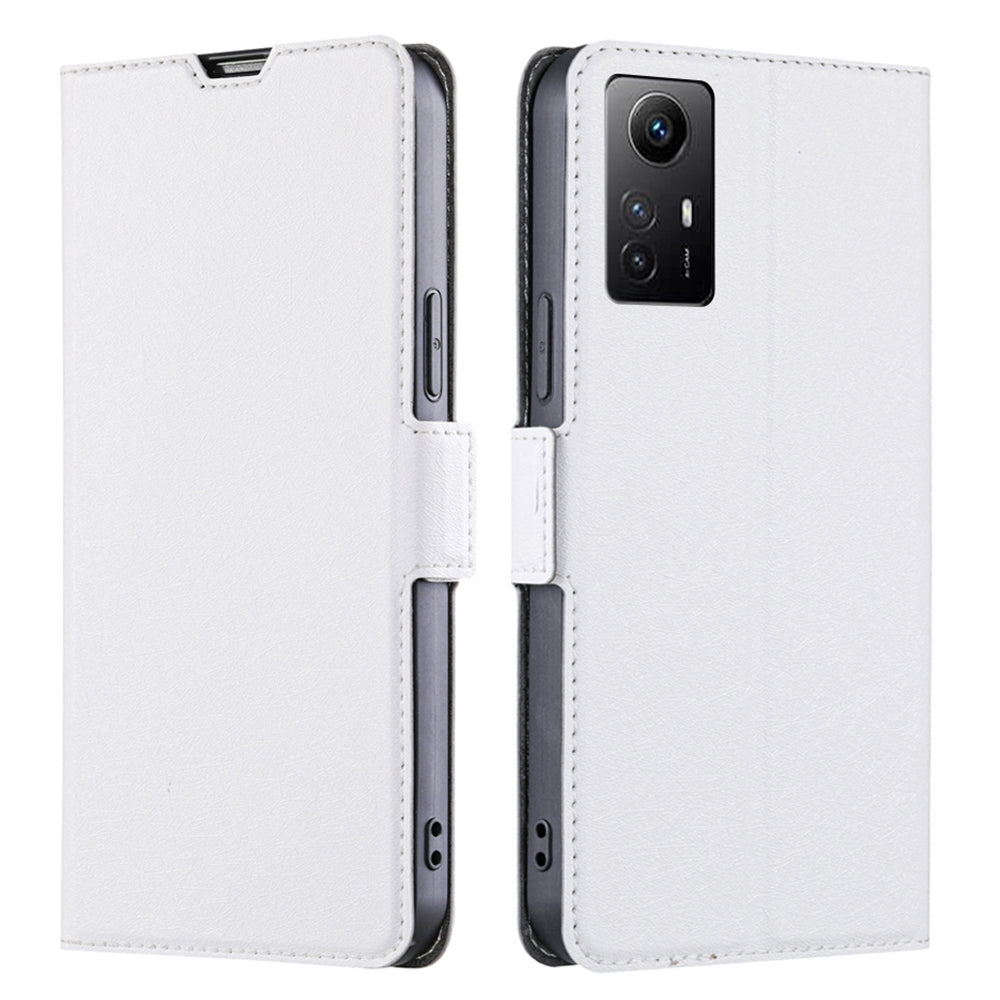 Uniqkart for Xiaomi Redmi Note 12S 4G PU Leather Card Holder Phone Cover Flip Stand Protective Case - White