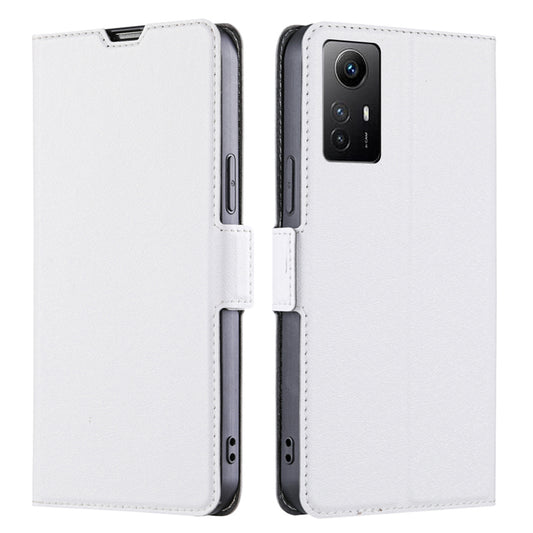 Uniqkart for Xiaomi Redmi Note 12S 4G PU Leather Card Holder Phone Cover Flip Stand Protective Case - White