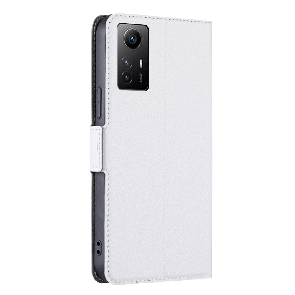 Uniqkart for Xiaomi Redmi Note 12S 4G PU Leather Card Holder Phone Cover Flip Stand Protective Case - White