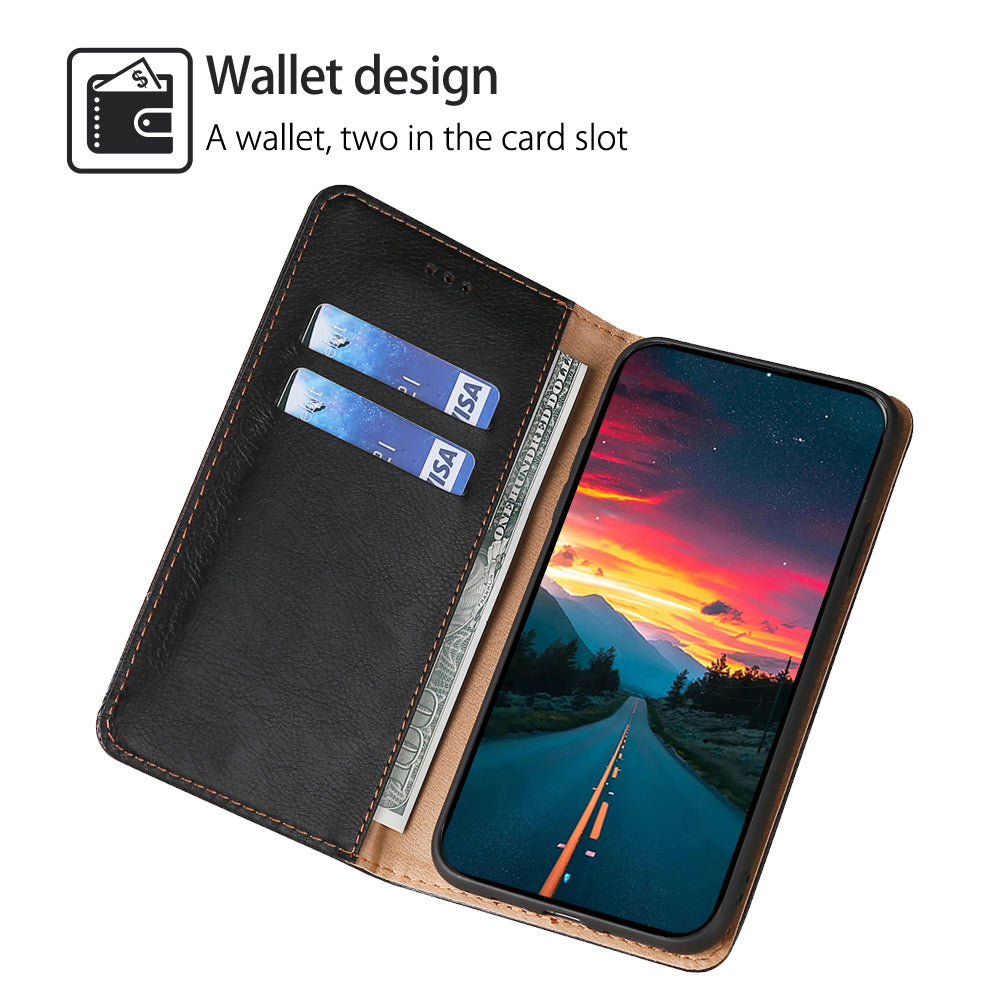 Uniqkart for Xiaomi Redmi Note 12S 4G Magnetic Phone Case Stand Wallet PU Leather + TPU Phone Shell Cover - Black
