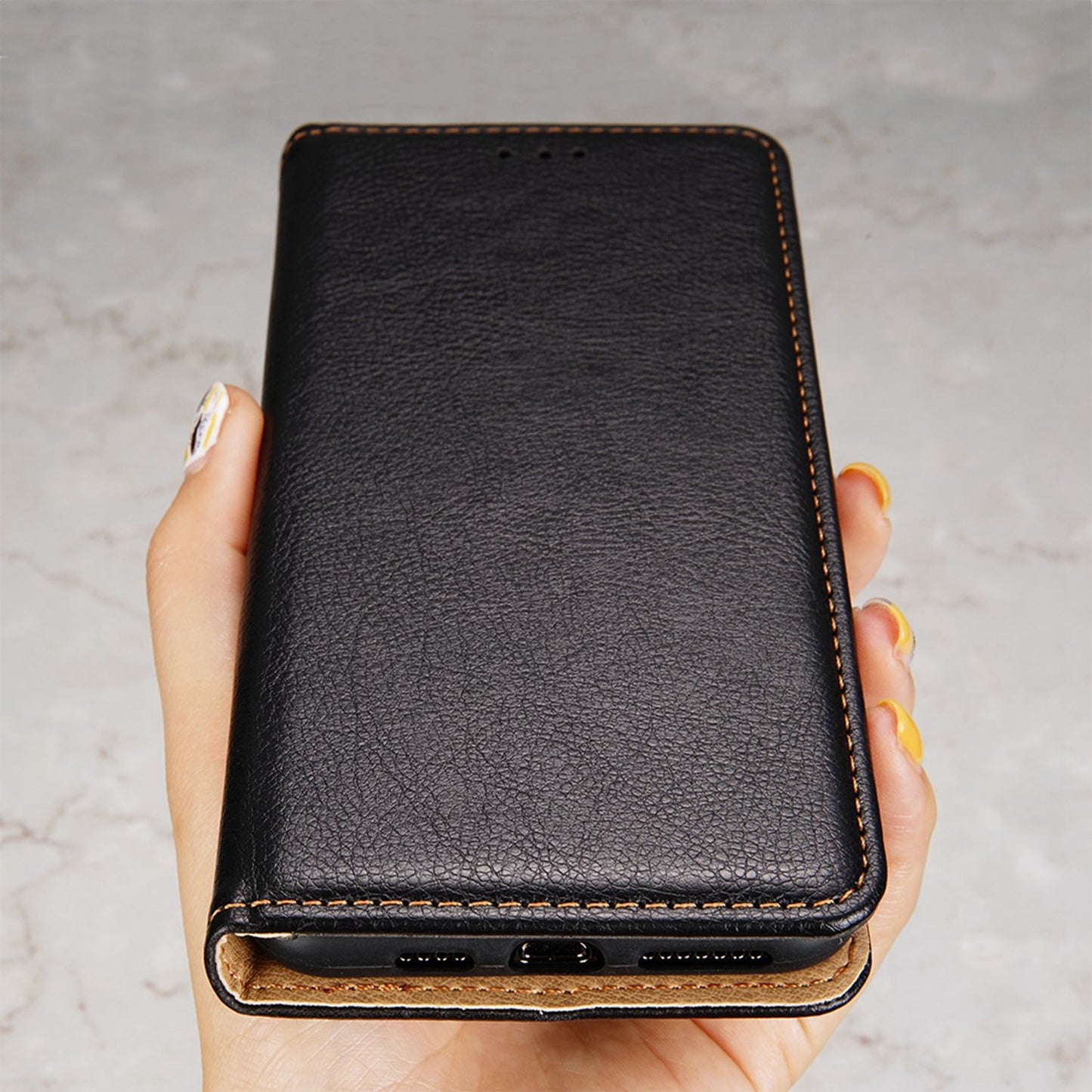 Uniqkart for Xiaomi Redmi Note 12S 4G Magnetic Phone Case Stand Wallet PU Leather + TPU Phone Shell Cover - Black