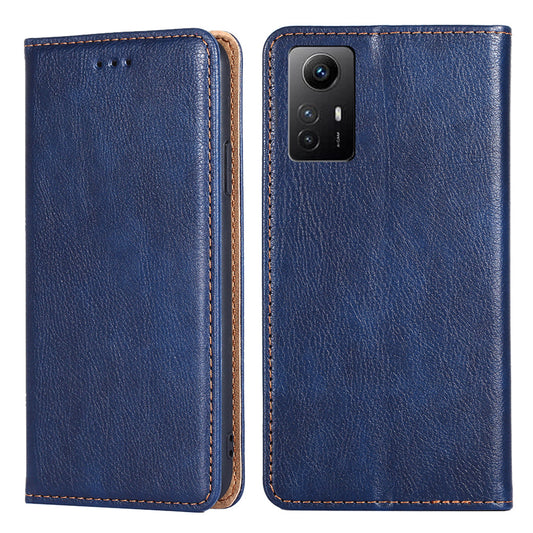 Uniqkart for Xiaomi Redmi Note 12S 4G Magnetic Phone Case Stand Wallet PU Leather + TPU Phone Shell Cover - Blue