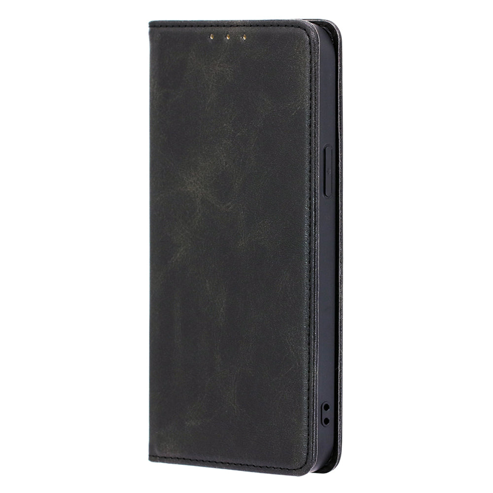 Uniqkart for Xiaomi Redmi Note 12S 4G PU Leather Wallet Case Calf Texture Phone Stand Cover - Black