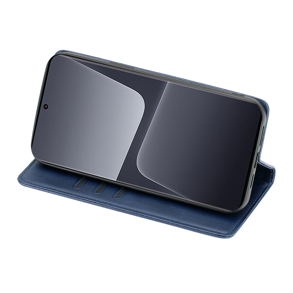 Uniqkart for Xiaomi Redmi Note 12S 4G PU Leather Wallet Case Calf Texture Phone Stand Cover - Sapphire