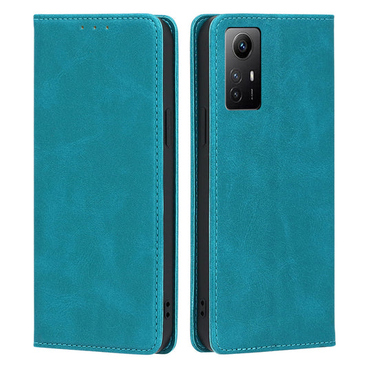 Uniqkart for Xiaomi Redmi Note 12S 4G PU Leather Wallet Case Calf Texture Phone Stand Cover - Baby Blue