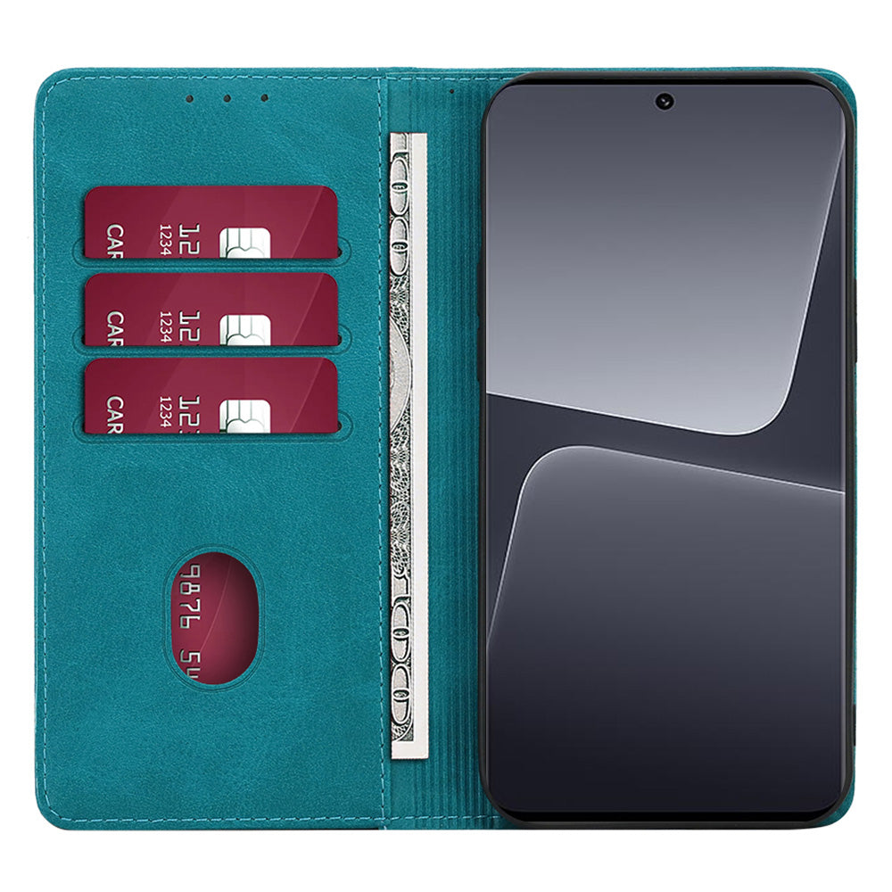Uniqkart for Xiaomi Redmi Note 12S 4G PU Leather Wallet Case Calf Texture Phone Stand Cover - Baby Blue