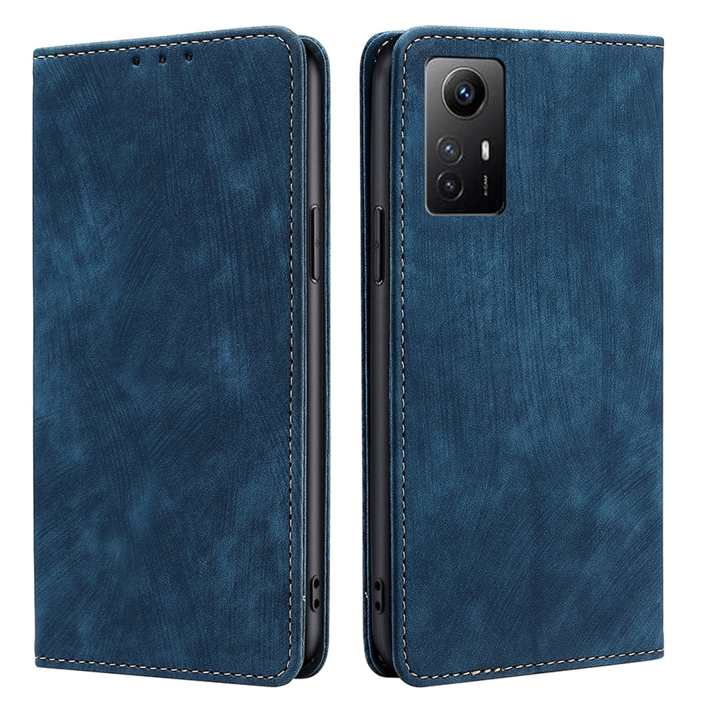 Uniqkart for Xiaomi Redmi Note 12S 4G RFID Blocking Stand Wallet Case PU Leather Shockproof Phone Cover - Blue