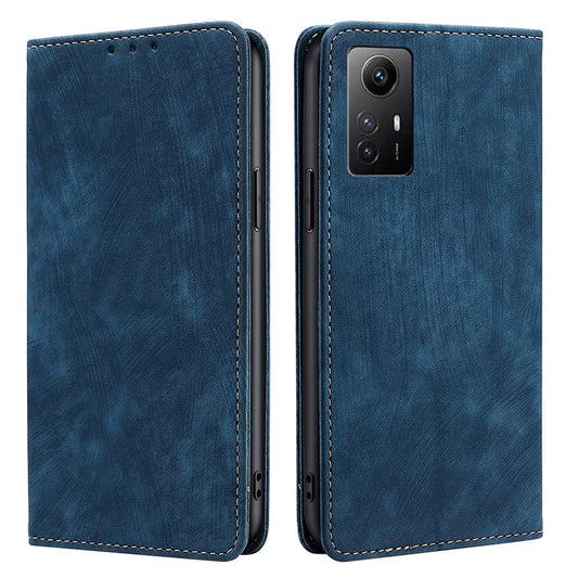Uniqkart for Xiaomi Redmi Note 12S 4G RFID Blocking Stand Wallet Case PU Leather Shockproof Phone Cover - Blue