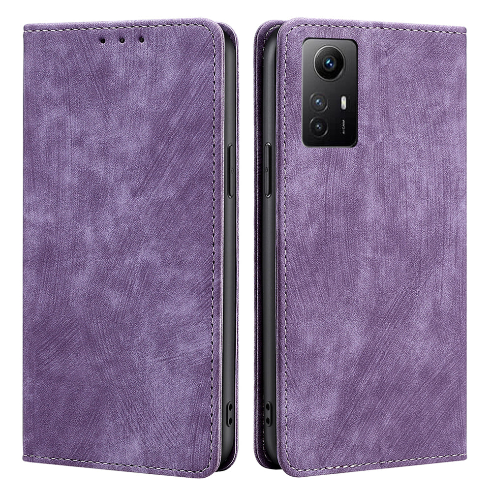 Uniqkart for Xiaomi Redmi Note 12S 4G RFID Blocking Stand Wallet Case PU Leather Shockproof Phone Cover - Purple
