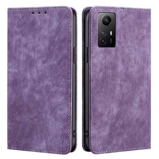Uniqkart for Xiaomi Redmi Note 12S 4G RFID Blocking Stand Wallet Case PU Leather Shockproof Phone Cover - Purple