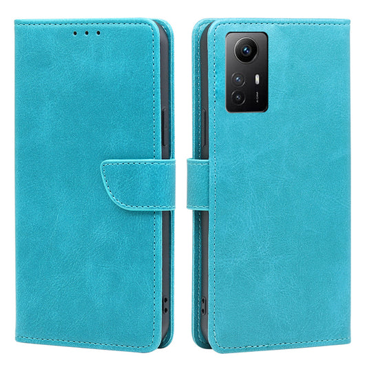 Uniqkart for Xiaomi Redmi Note 12S 4G Flip Stand PU Leather Wallet Case Calf Texture Phone Cover - Baby Blue