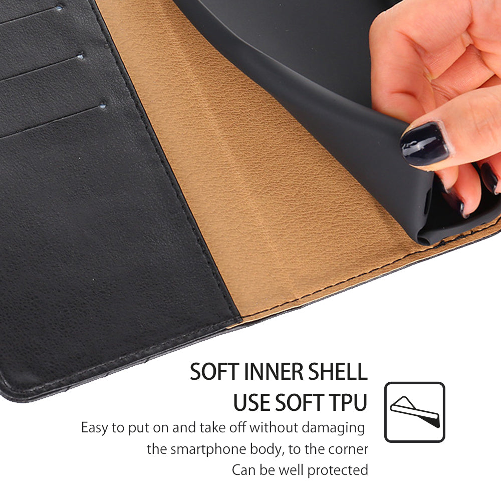Uniqkart for Samsung Galaxy M54 / F54 5G Leather Wallet Stand Shell Triangle Stitching Line Phone Case - Black