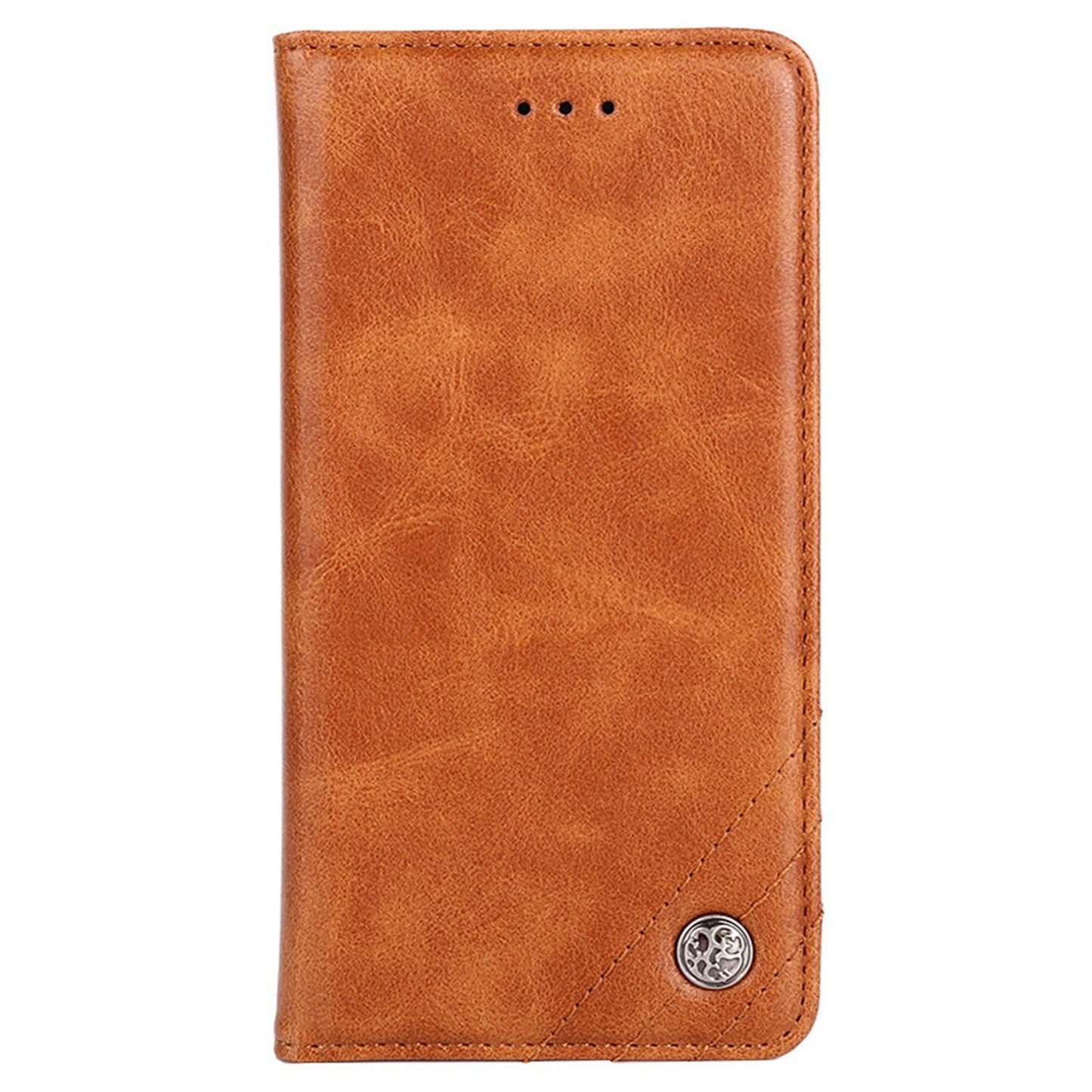 Uniqkart for Samsung Galaxy M54 / F54 5G Leather Wallet Stand Shell Triangle Stitching Line Phone Case - Brown
