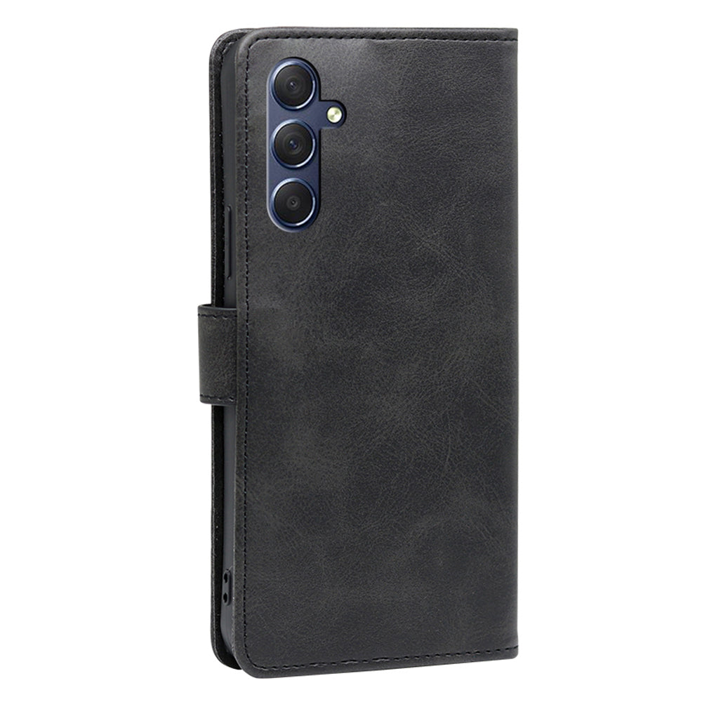 Uniqkart for Samsung Galaxy M54 / F54 5G Calf Texture Wallet Phone Case PU Leather Stand Cover - Black