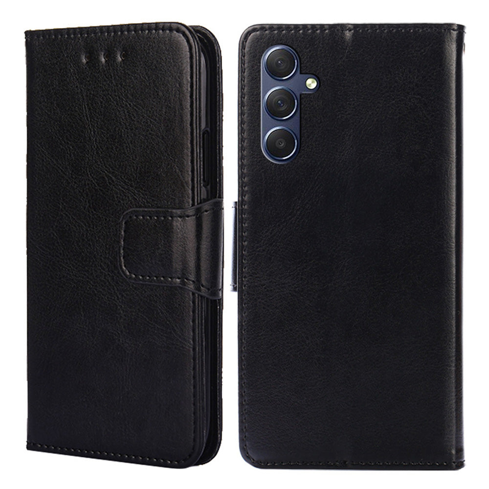 Uniqkart for Samsung Galaxy M54 5G / F54 5G Phone Case Textured Wallet Stand Strong Magnetic Closure PU Leather Cover - Black
