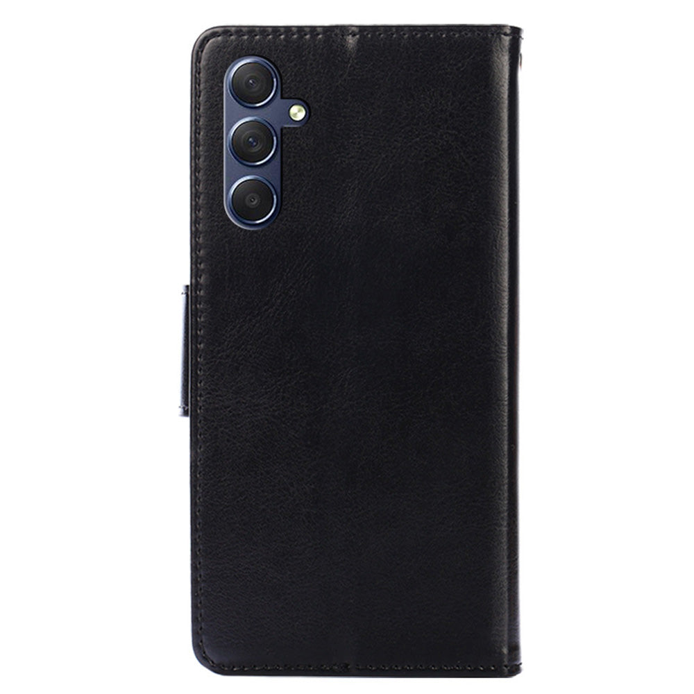 Uniqkart for Samsung Galaxy M54 5G / F54 5G Phone Case Textured Wallet Stand Strong Magnetic Closure PU Leather Cover - Black