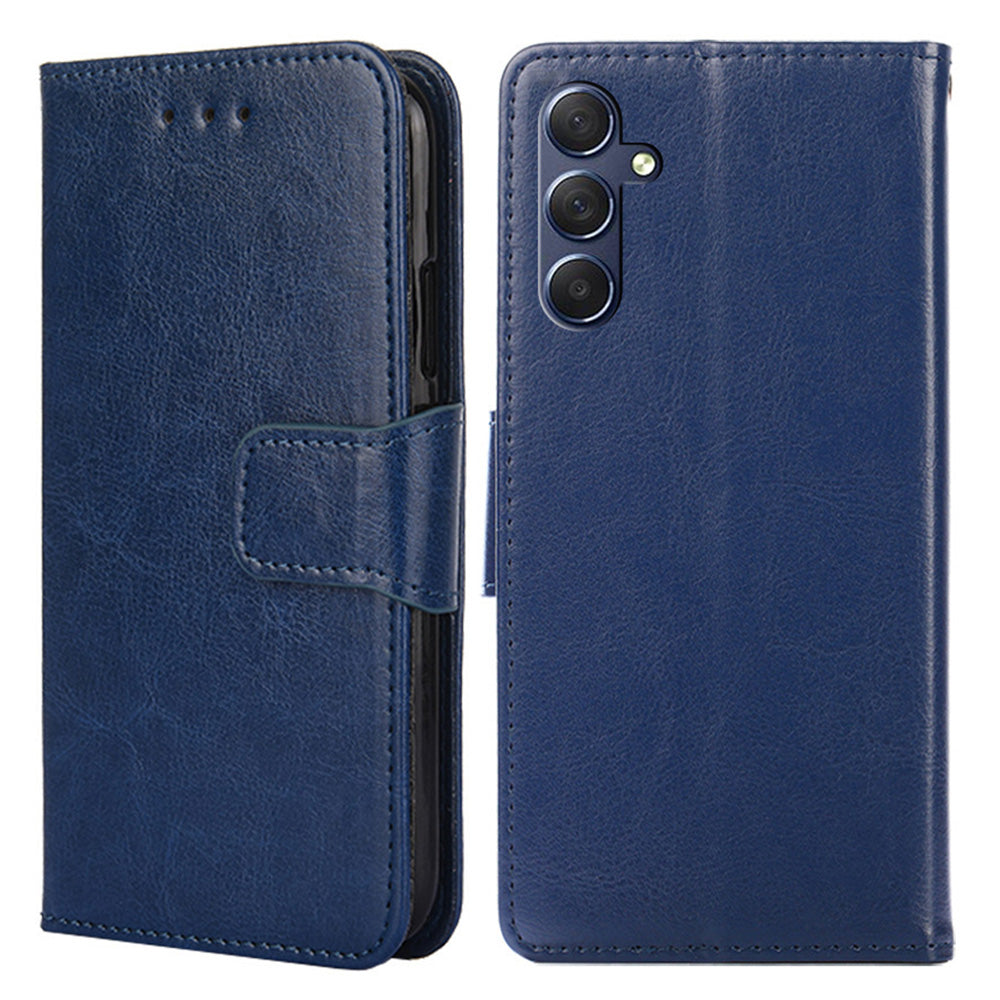 Uniqkart for Samsung Galaxy M54 5G / F54 5G Phone Case Textured Wallet Stand Strong Magnetic Closure PU Leather Cover - Sapphire