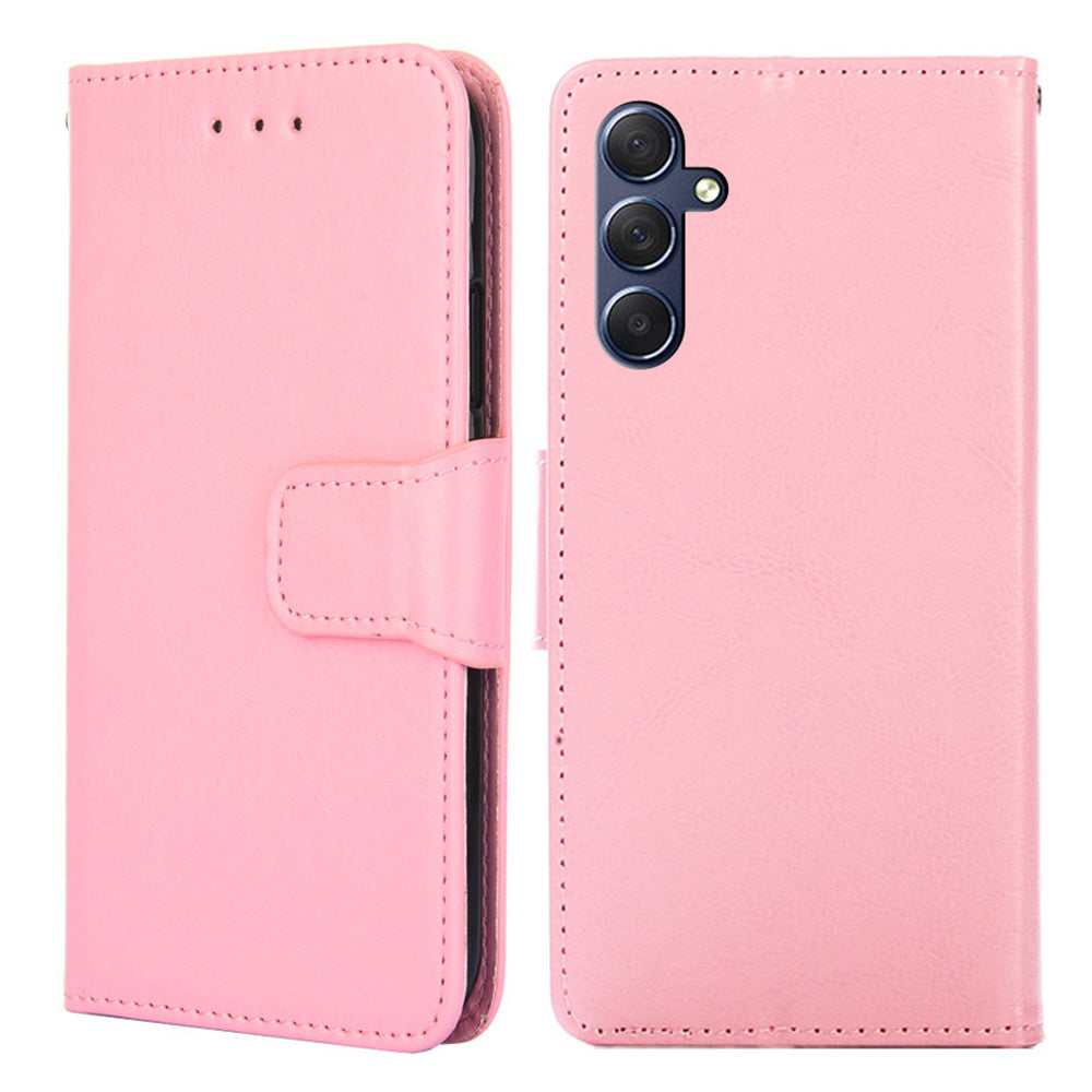 Uniqkart for Samsung Galaxy M54 5G / F54 5G Phone Case Textured Wallet Stand Strong Magnetic Closure PU Leather Cover - Pink