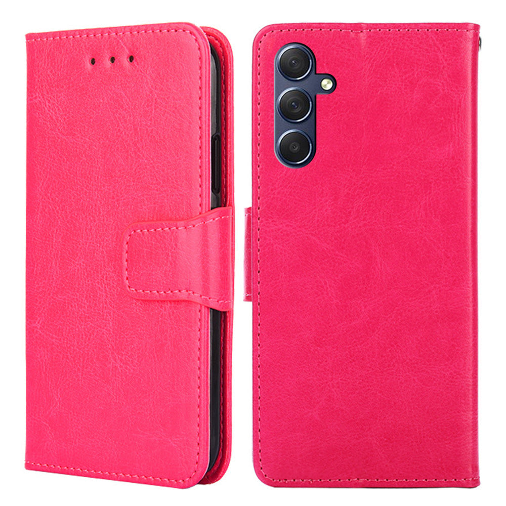 Uniqkart for Samsung Galaxy M54 5G / F54 5G Phone Case Textured Wallet Stand Strong Magnetic Closure PU Leather Cover - Rose