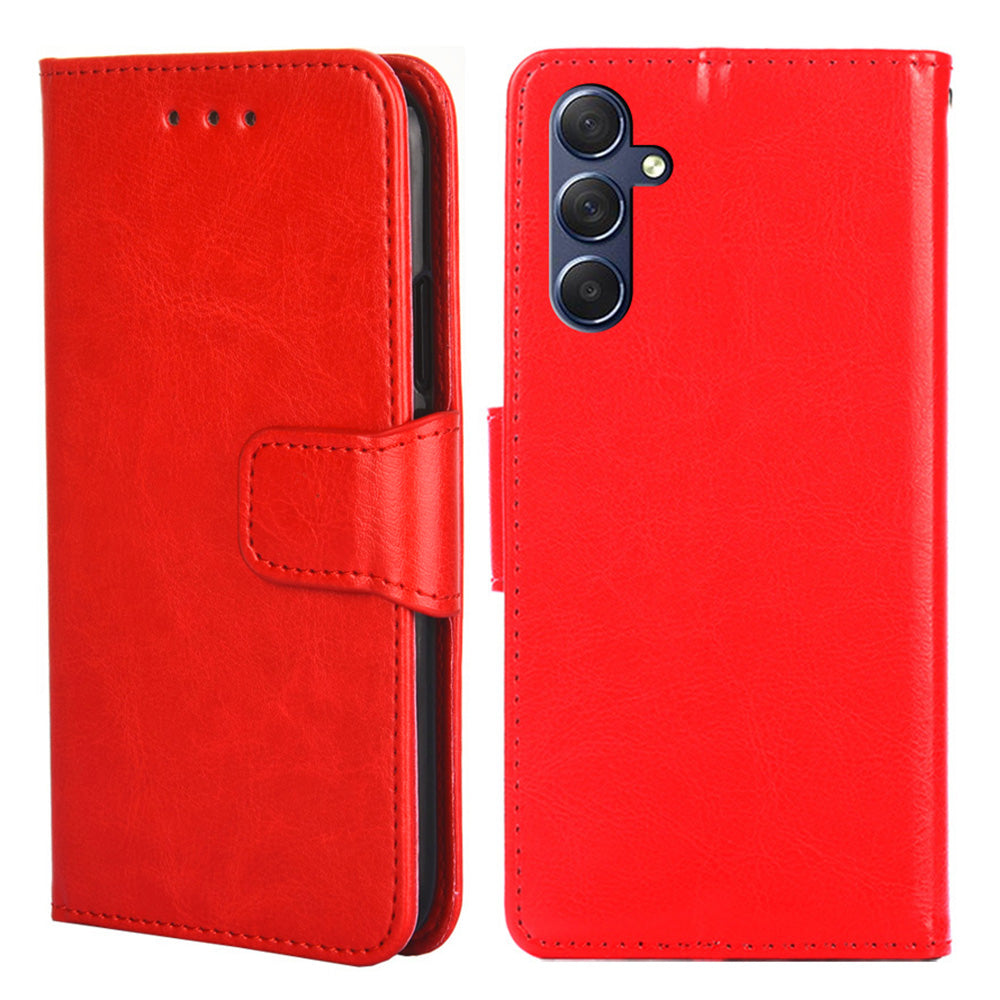 Uniqkart for Samsung Galaxy M54 5G / F54 5G Phone Case Textured Wallet Stand Strong Magnetic Closure PU Leather Cover - Red