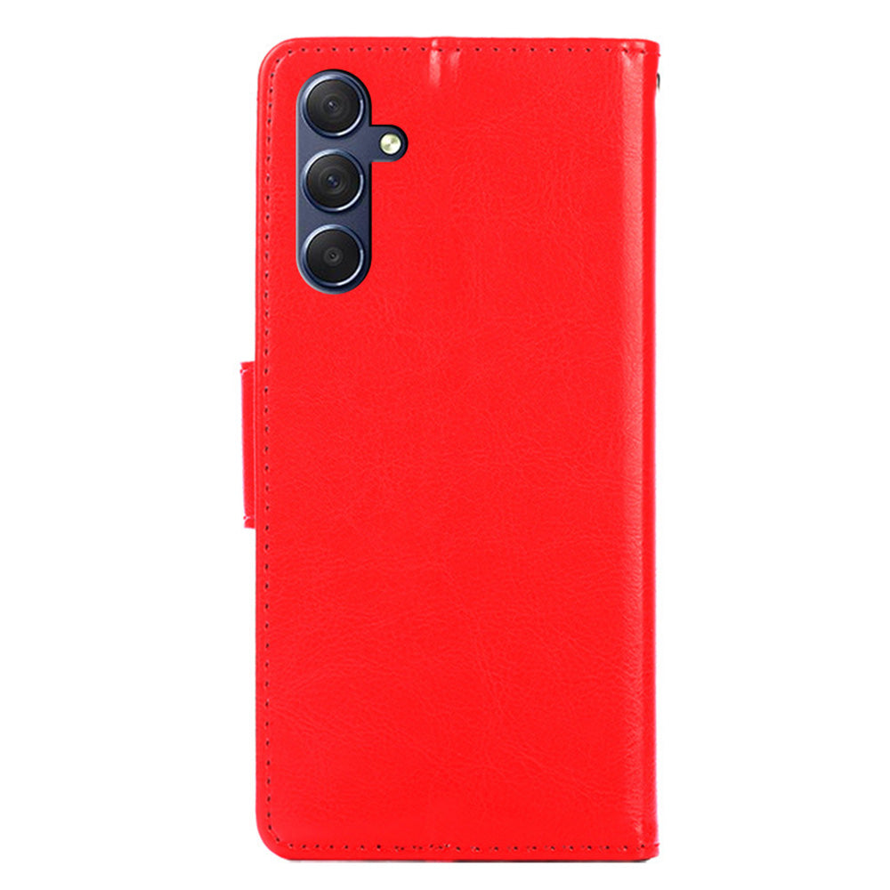 Uniqkart for Samsung Galaxy M54 5G / F54 5G Phone Case Textured Wallet Stand Strong Magnetic Closure PU Leather Cover - Red