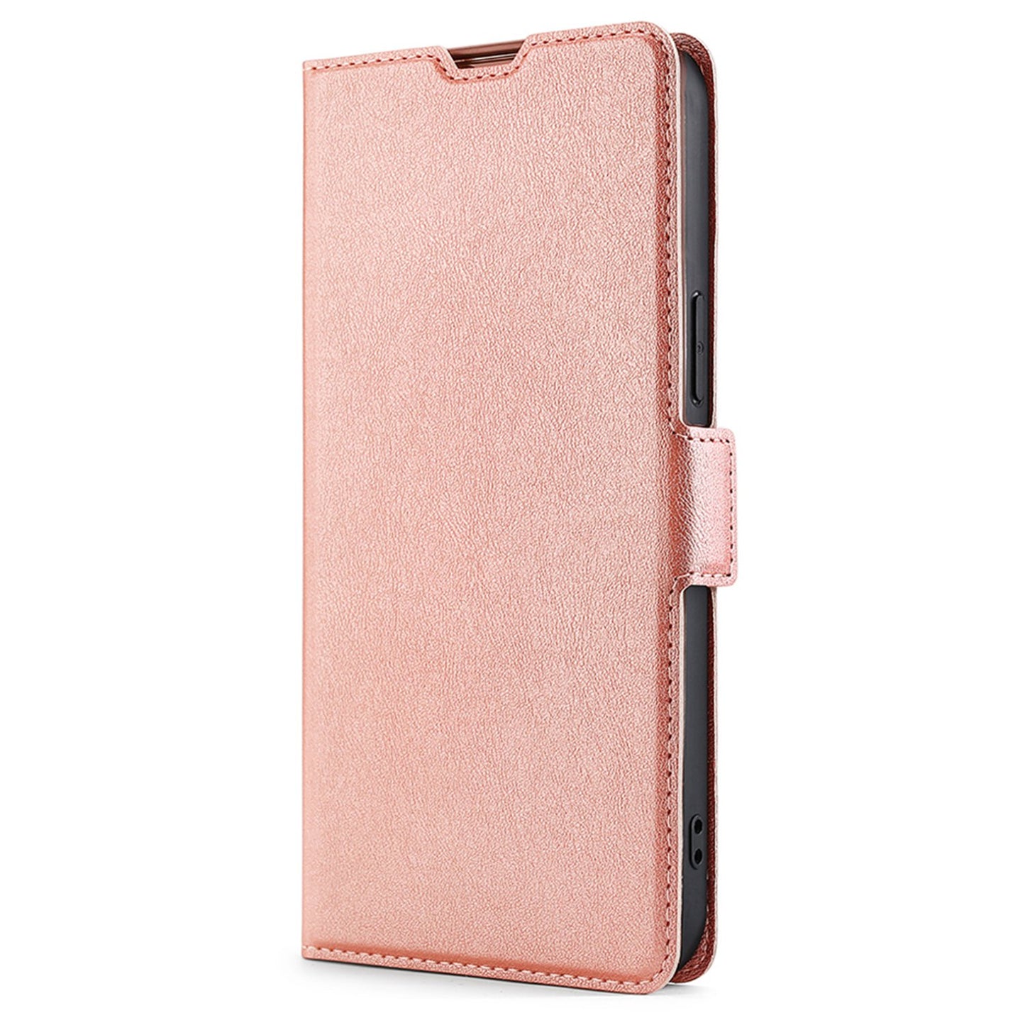 Uniqkart for Samsung Galaxy F54 5G / M54 5G Anti-Scratch Card Slot Phone Case PU Leather Stand Shockproof Cover - Rose Gold