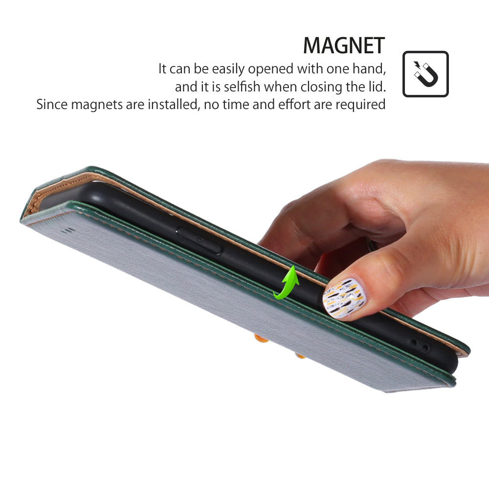 Uniqkart for Samsung Galaxy M54 / F54 5G Magnetic Closing Phone Case PU Leather Stand Wallet Cover - Green