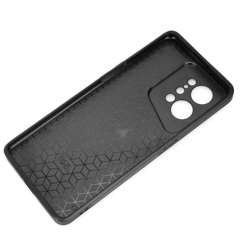 Uniqkart for Oppo Find X5 PU Leather Coated TPU+PC Phone Case Cowhide Texture Protective Cover - Black