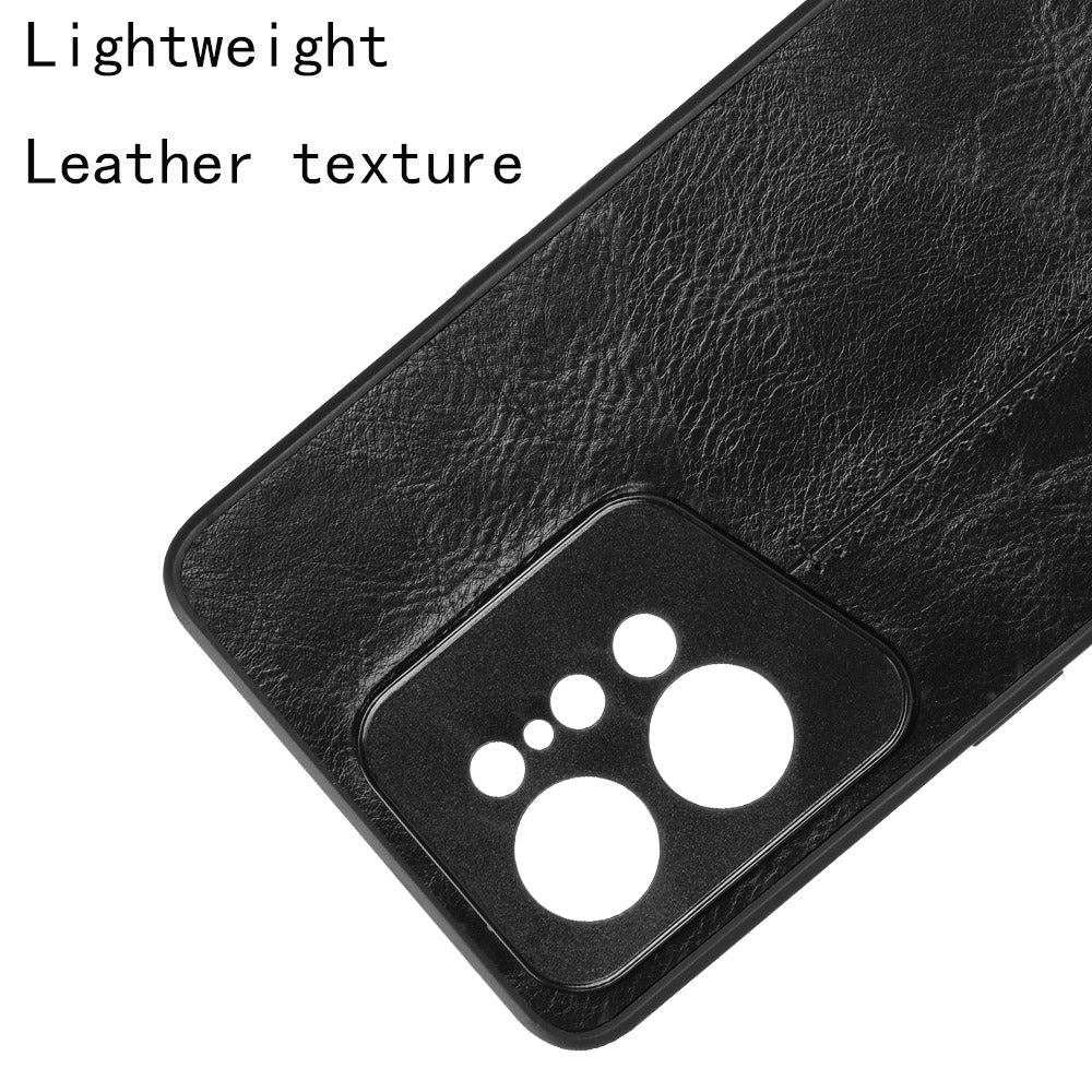 Uniqkart for Oppo Find X5 PU Leather Coated TPU+PC Phone Case Cowhide Texture Protective Cover - Black