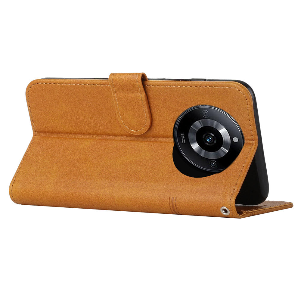 Uniqkart for Realme 11 Pro 5G / 11 Pro+ 5G Smartphone Case PU Leather Magnetic Clasp Wallet Stand Cover - Yellow