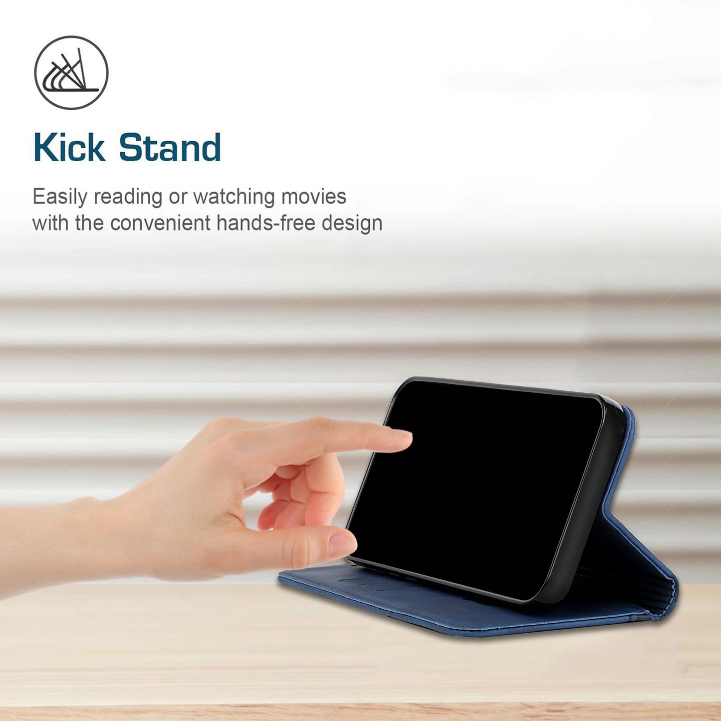 Uniqkart for Oppo Reno10 5G Scratch Proof Imprinted Rhombus Leather Case Phone Stand Wallet Cover - Sapphire