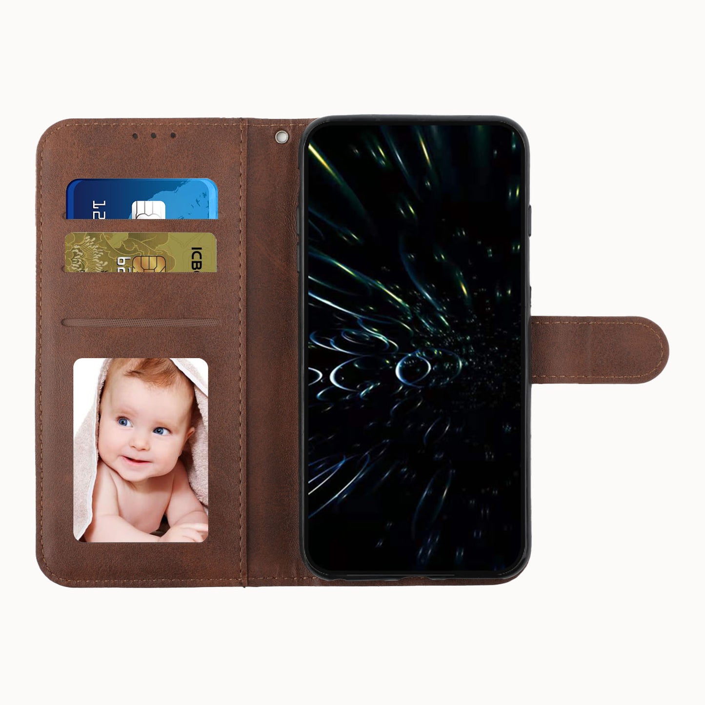 Uniqkart for Infinix Hot 30 Play NFC 4G Smartphone Case PU Leather Magnetic Clasp Wallet Foldable Stand Cover - Brown