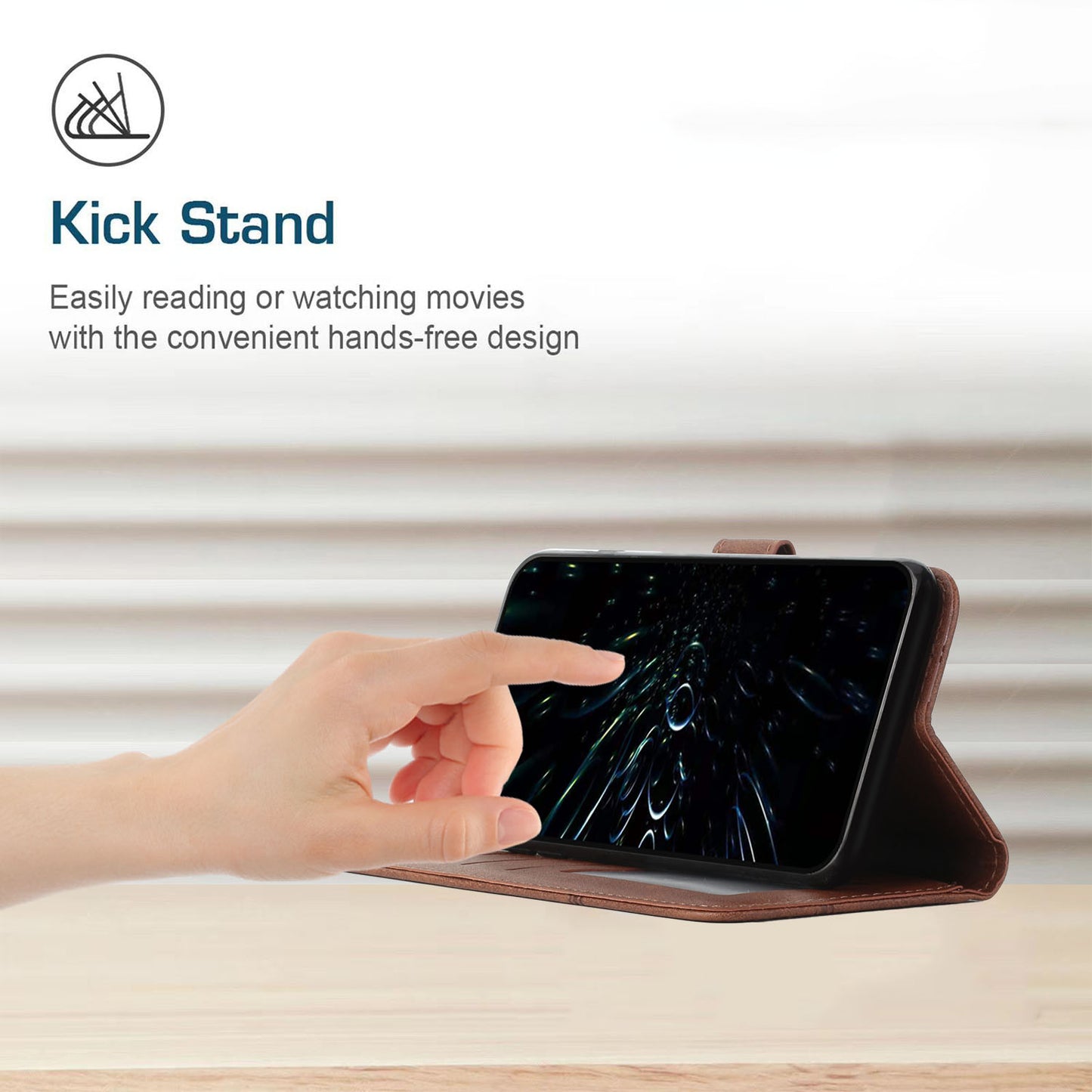 Uniqkart for Infinix Hot 30 Play NFC 4G Smartphone Case PU Leather Magnetic Clasp Wallet Foldable Stand Cover - Brown