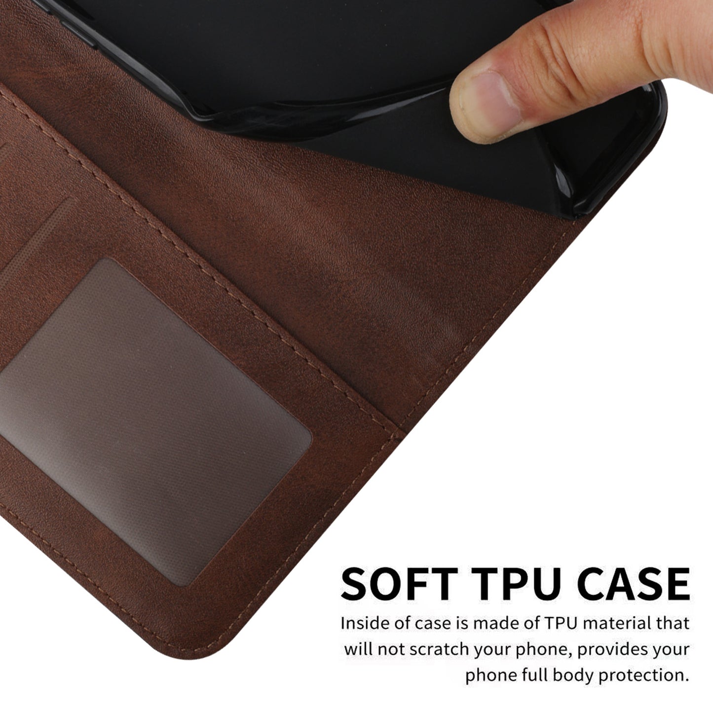 Uniqkart for Infinix Hot 30 Play NFC 4G Smartphone Case PU Leather Magnetic Clasp Wallet Foldable Stand Cover - Brown
