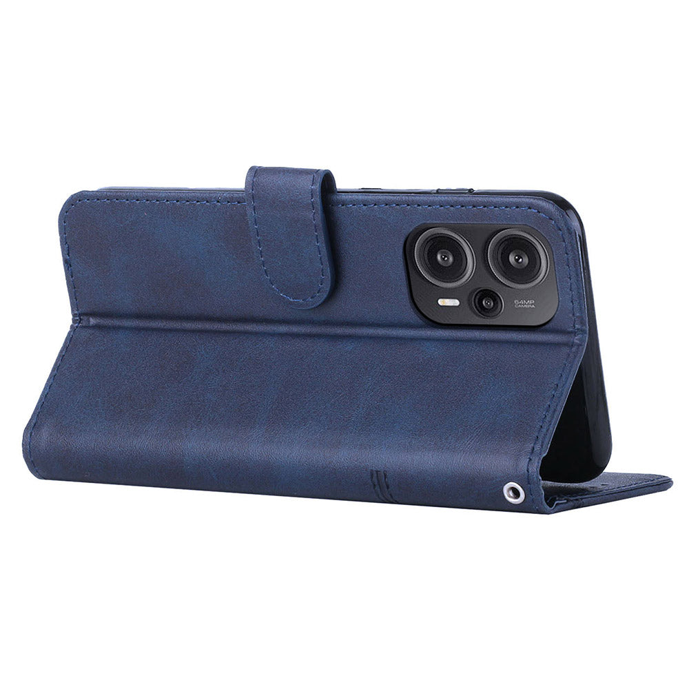Uniqkart for Xiaomi Redmi Note 12 Turbo / Poco F5 5G PU Leather Case Wallet Stand Protective Phone Cover - Sapphire