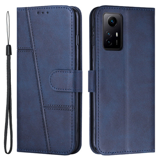 Uniqkart for Xiaomi Redmi Note 12S 4G PU Leather Phone Case Wallet Stand Anti-scratch Phone Cover - Sapphire
