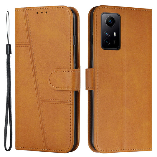 Uniqkart for Xiaomi Redmi Note 12S 4G PU Leather Phone Case Wallet Stand Anti-scratch Phone Cover - Yellow