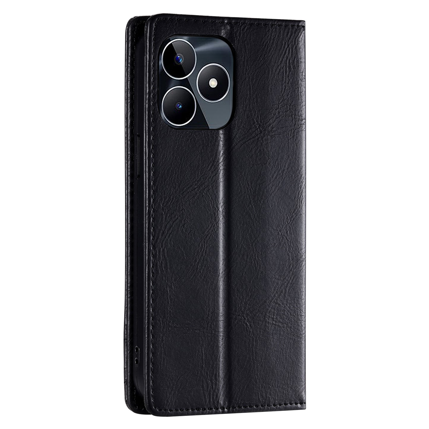 Uniqkart Style 007 Stand Wallet for Realme Narzo N53 4G / C53 4G RFID Blocking Cover Phone Leather Case - Black