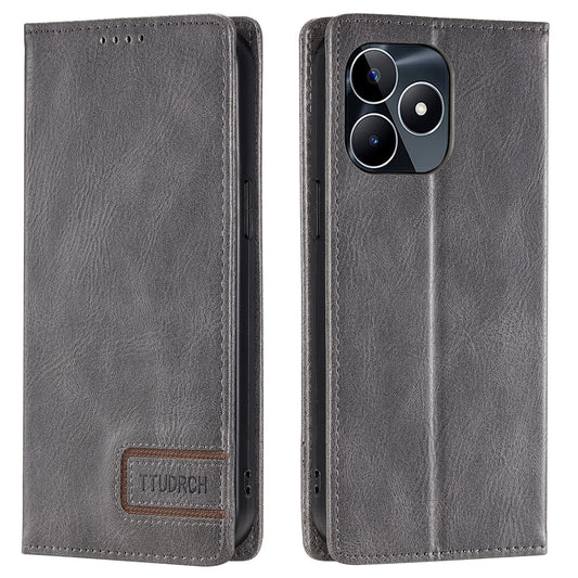 Uniqkart Style 007 Stand Wallet for Realme Narzo N53 4G / C53 4G RFID Blocking Cover Phone Leather Case - Grey