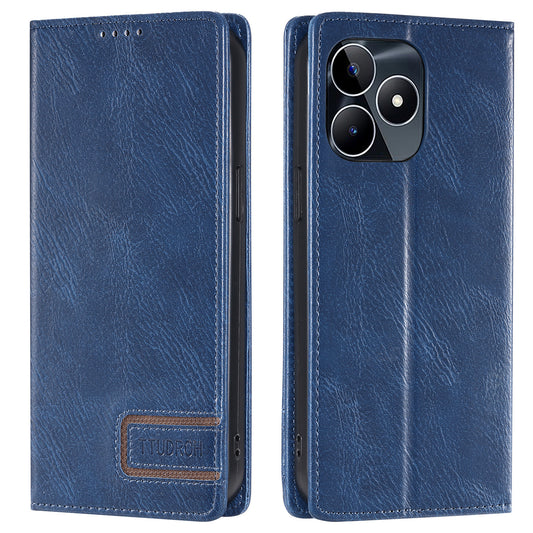 Uniqkart Style 007 Stand Wallet for Realme Narzo N53 4G / C53 4G RFID Blocking Cover Phone Leather Case - Blue