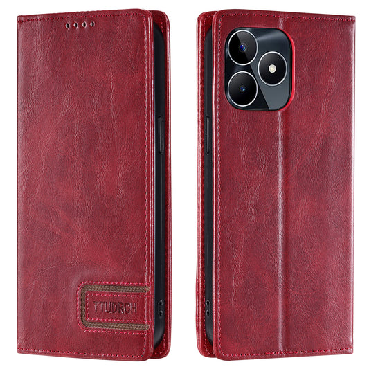 Uniqkart Style 007 Stand Wallet for Realme Narzo N53 4G / C53 4G RFID Blocking Cover Phone Leather Case - Red
