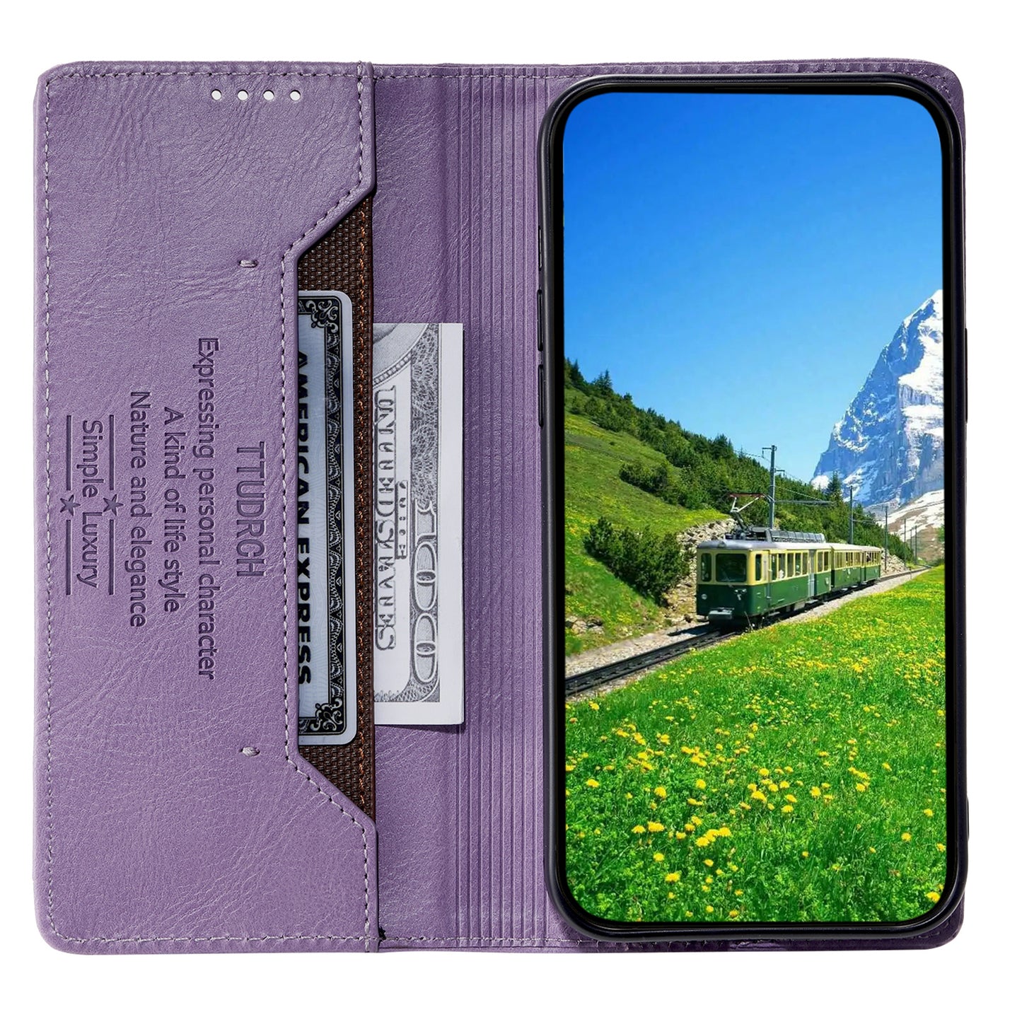 Uniqkart Style 007 For iPhone 15 RFID Blocking Cover Phone Leather Case with Stand Wallet - Purple